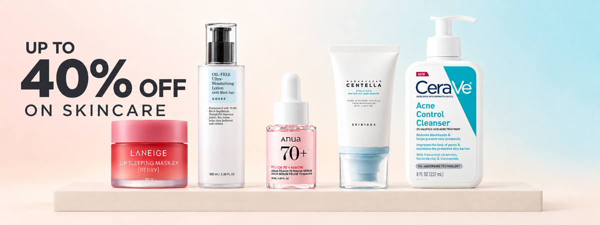 Upto 40% off on skin care
