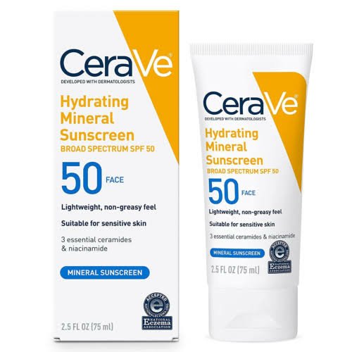 CERAVE HYDRATING MINERAL SUNSCREEN 50FACE 75ML