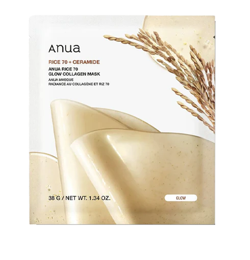 ANUA RICE 70+ CERAMIDE GLOW COLLAGEN MASK 38G
