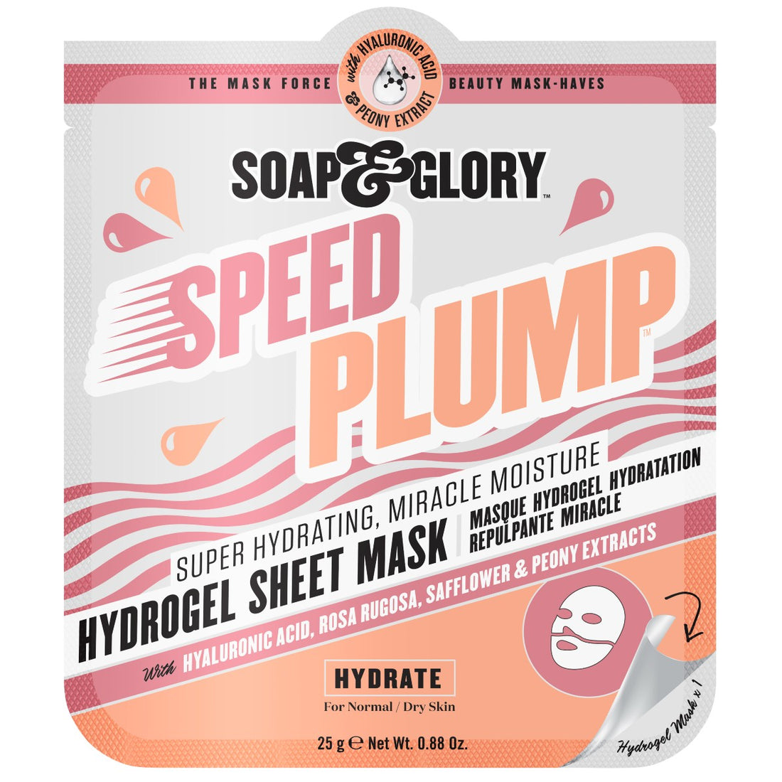 SOAP & GLORY SPEED PLUMP HYDROGEL SHEET MASK 25G